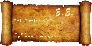 Erl Euridiké névjegykártya